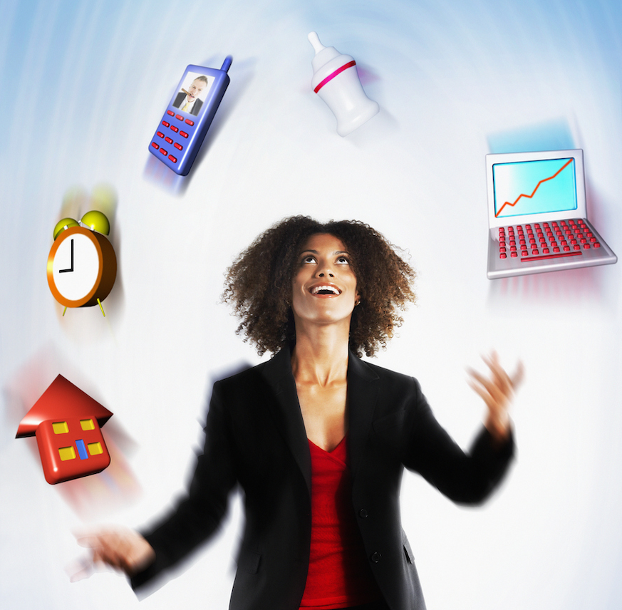 Woman juggling life Woman juggling life